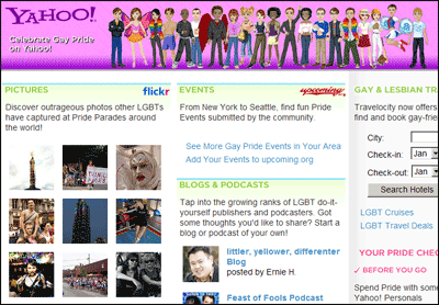 Yahoo! Gay Pride Minisite